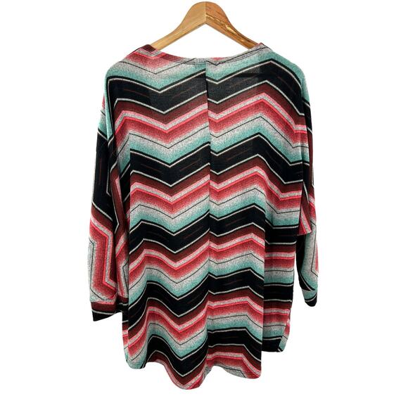 Daily Special Open Front Multicolor 3/4 Sleeve Cardigan Career Casual Size L‎ - Picture 4 of 9